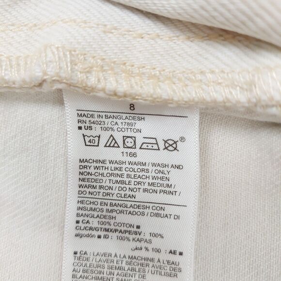 Old Navy Overalls Womens 8 Beige 100% Cotton Side Button Utility Denim Retro Y2K - Picture 9 of 13